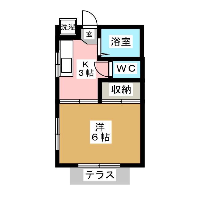 シティーハイツ(1K/1階)の間取り写真