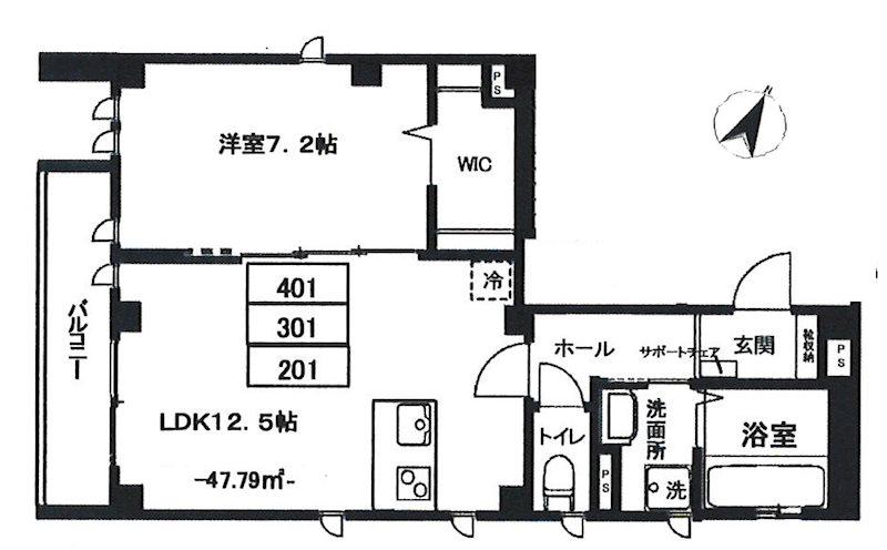 YMK南麻布(1LDK/2階)の間取り写真