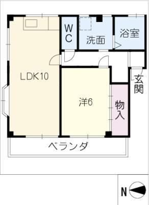 メゾン田中II(1LDK/1階)の間取り写真