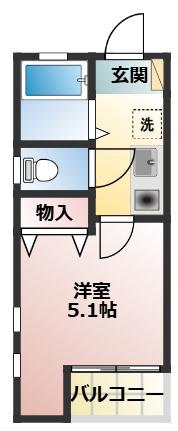 カーサ リーラ(1K/2階)の間取り写真