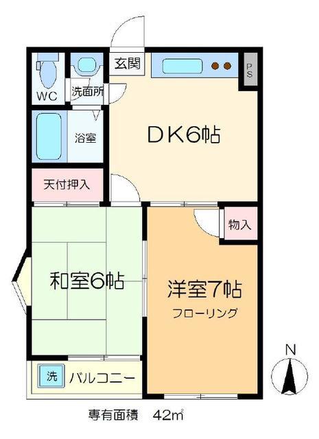 蔵前コーポ(2DK/3階)の間取り写真