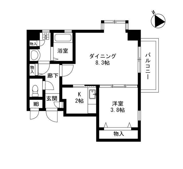 OZAREA一之江I(1LDK/4階)の間取り写真