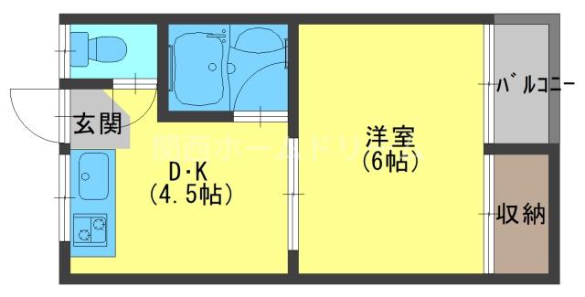 御幸大丸マンション(1DK/2階)の間取り写真