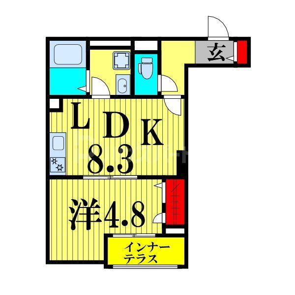 FUKU STAGE(1LDK/1階)の間取り写真