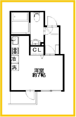 DEN大口仲町III(ワンルーム/3階)の間取り写真