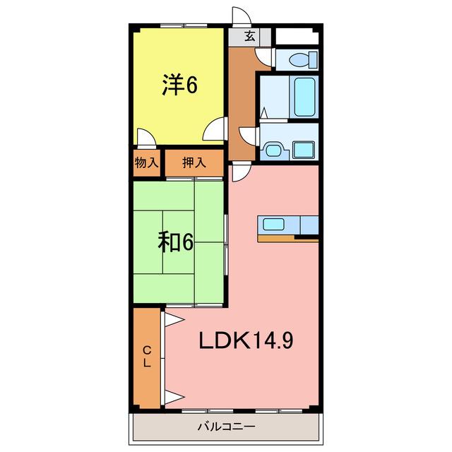 BELLE DEMEURE(2LDK/4階)の間取り写真