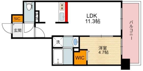 サザンネスト住ノ江駅前(1LDK/2階)の間取り写真