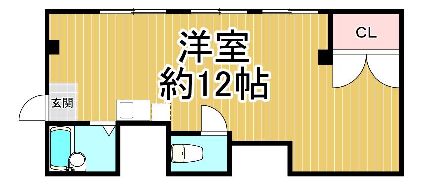 29ハイツ(ワンルーム/3階)の間取り写真