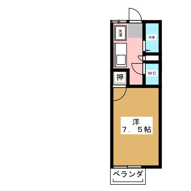 キャンパスシティI(1K/1階)の間取り写真