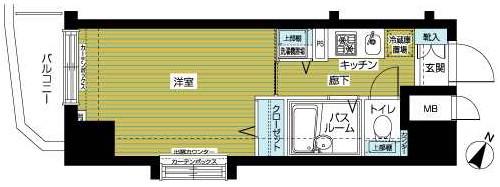 フェニックス大森町(1K/11階)の間取り写真