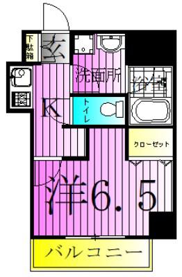 グラン・エスポワール(1K/5階)の間取り写真