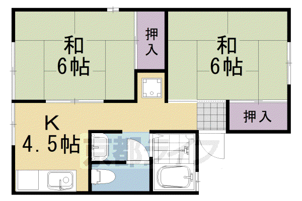 セジュール藤 A B(2DK/1階)の間取り写真