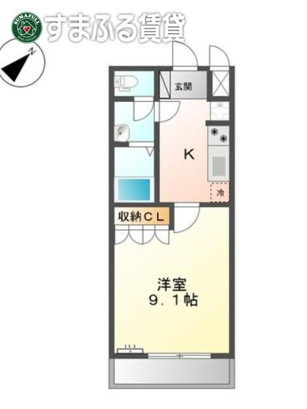 サニーステージ(1K/2階)の間取り写真