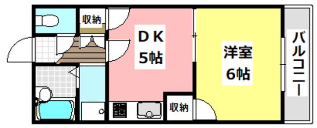 吉川ハイツ(1DK/1階)の間取り写真