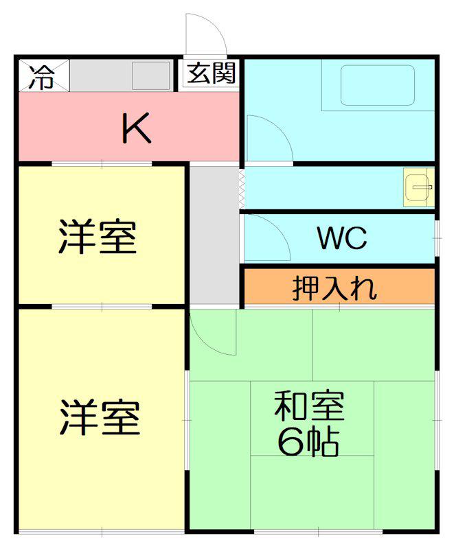 小杉コーポ(3DK/2階)の間取り写真