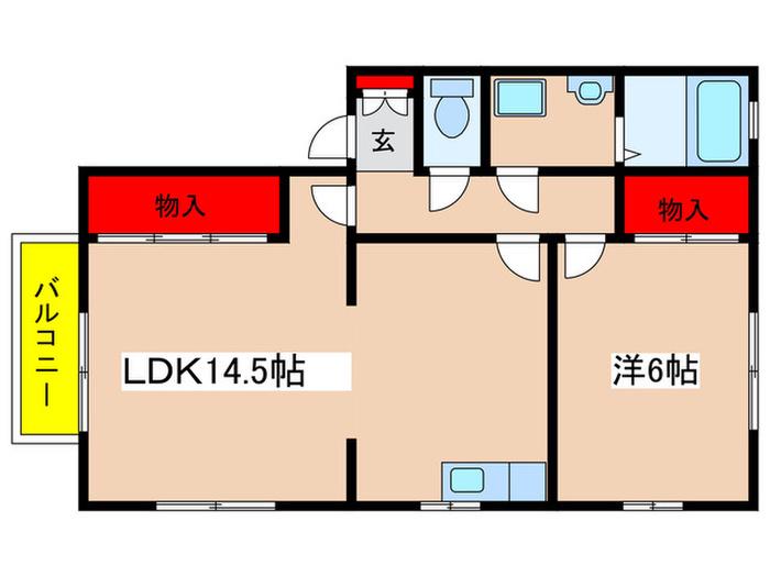VERDETONO(1LDK/1階)の間取り写真