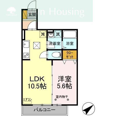 リバーサイドKEI(1LDK/1階)の間取り写真