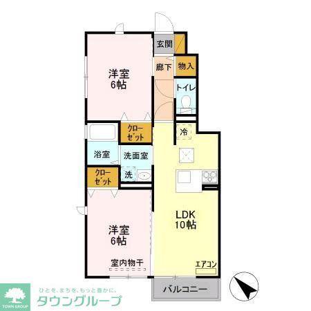 リボーンカーサ(2LDK/1階)の間取り写真