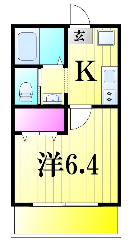 TK馬橋コーポ(1K/1階)の間取り写真