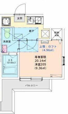 S-HARBAR LAGOON屏風浦(1K/2階)の間取り写真
