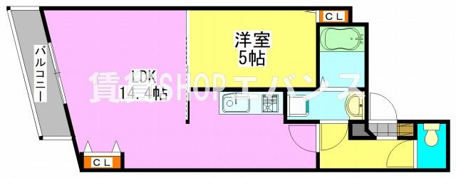 ヴェローナジュネス(1LDK/1階)の間取り写真