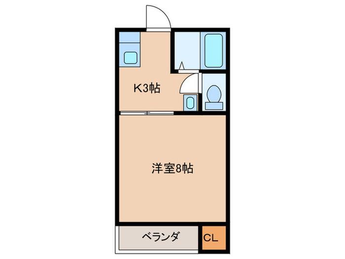 ブローニィB(1K/1階)の間取り写真