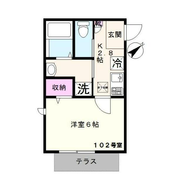 ESPACIO634エスパシオ634(1K/1階)の間取り写真