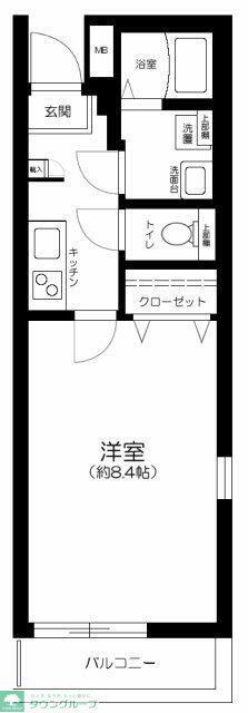 メルクリオ東川口(1K/3階)の間取り写真