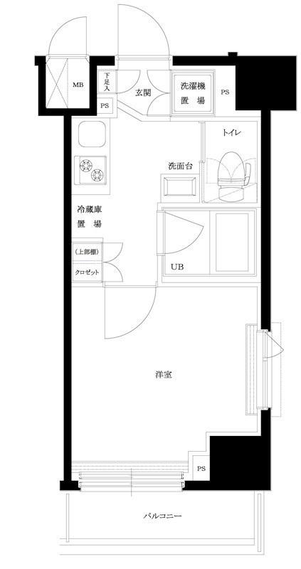ルーブル羽田西(1K/6階)の間取り写真