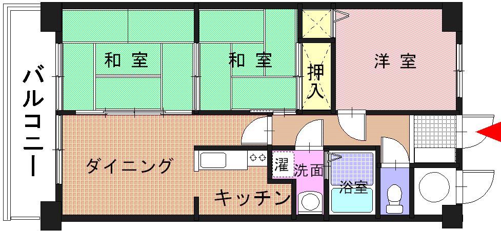 JSビル(3DK/1階)の間取り写真