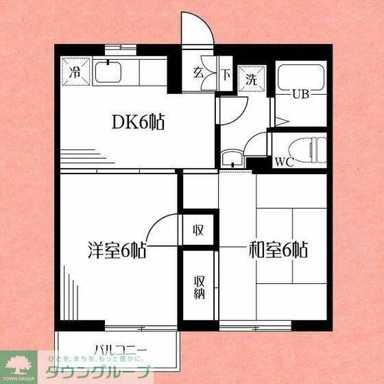 ハイツ須藤II(2DK/1階)の間取り写真