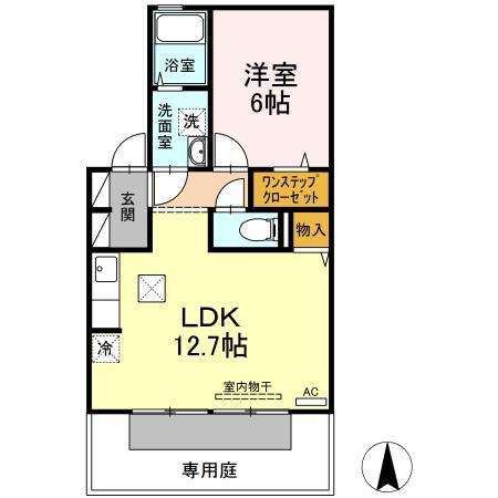PRIMAナカヤ(2DK/1階)の間取り写真