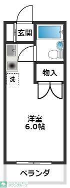 AIKAWAマンション(ワンルーム/2階)の間取り写真