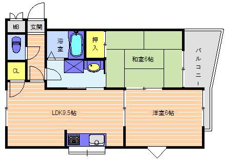 セジュール175(2LDK/2階)の間取り写真