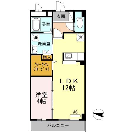 シャンテ・シャル(1LDK/2階)の間取り写真
