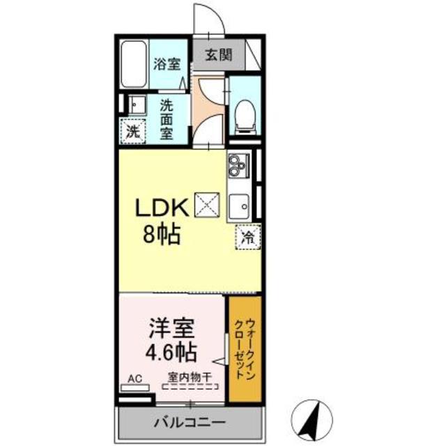 DーPREMIER大学南(1LDK/1階)の間取り写真
