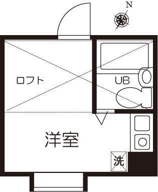 パンシオン 小田急相模原NO5(ワンルーム/2階)の間取り写真
