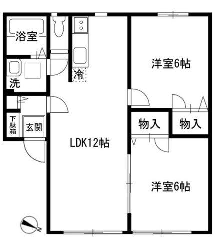 グランドリーム(2LDK/1階)の間取り写真