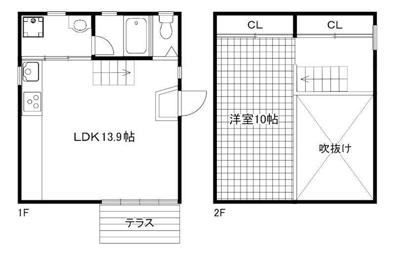 フラッツK-FOUR(1LDK/1階)の間取り写真