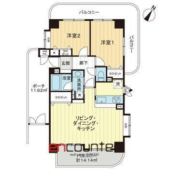 ライオンズヒルズ成増(2LDK/4階)の間取り写真