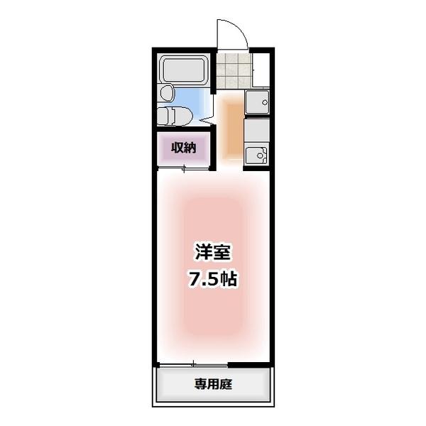 メゾン一町地(1K/1階)の間取り写真