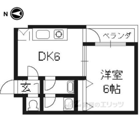 ピュアハウスブラウン(1DK/1階)の間取り写真