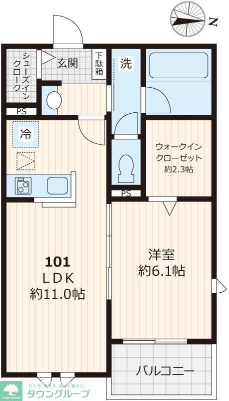 リバティ大泉学園(1LDK/1階)の間取り写真
