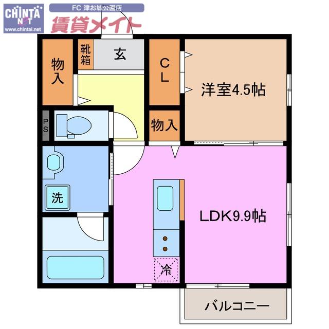 MTK-3(1LDK/3階)の間取り写真