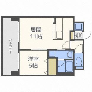 マストライフ知事公館(1LDK/2階)の間取り写真