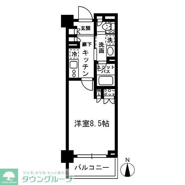 レジディア中落合(ワンルーム/5階)の間取り写真