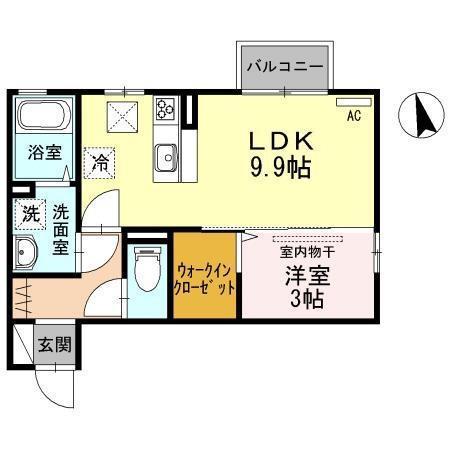 ドマーニ(1LDK/1階)の間取り写真