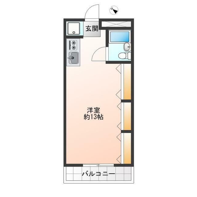 ストークマンション上大岡(ワンルーム/1階)の間取り写真