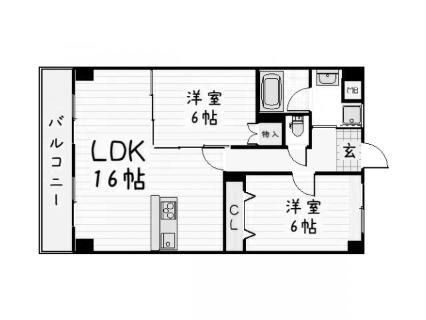 コンフォートスクエア安部山(2LDK/3階)の間取り写真