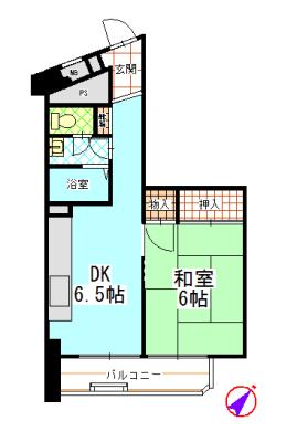 チサンマンション祐天寺(1DK/6階)の間取り写真